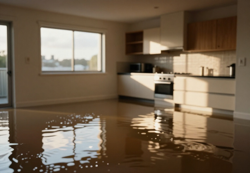 Flooded garage in Kenthurst before cleanup